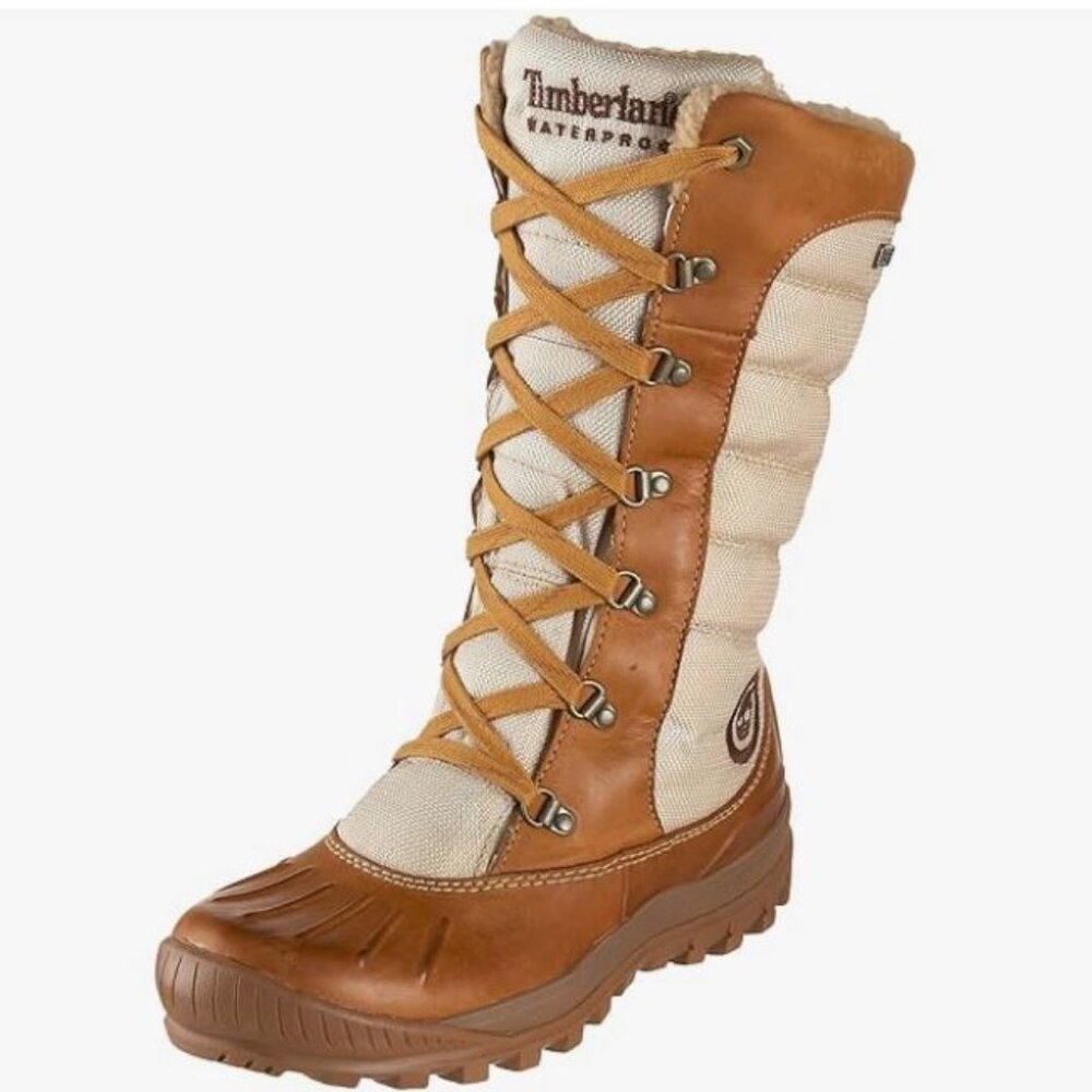 Timberland Earthkeepers Mount Holly Tall Lace Duck Boot, Chestnut Brown, Size 7M